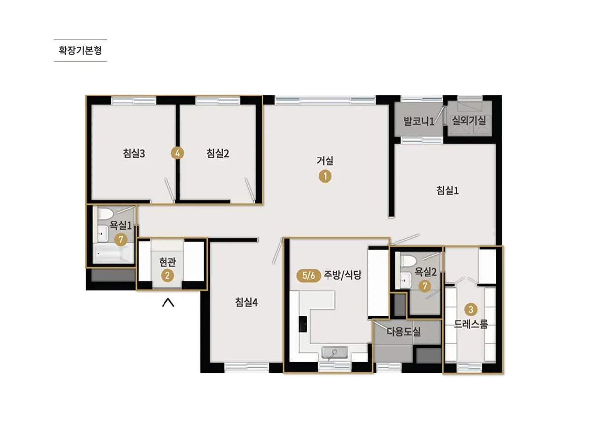 청주 센텀 푸르지오자이 84type 구조